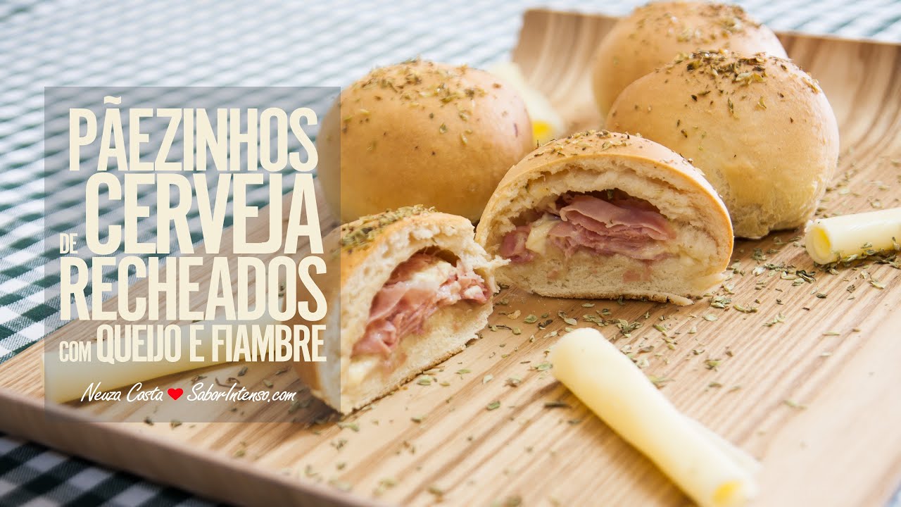 Pãezinhos de Cerveja Recheados com Queijo e Fiambre