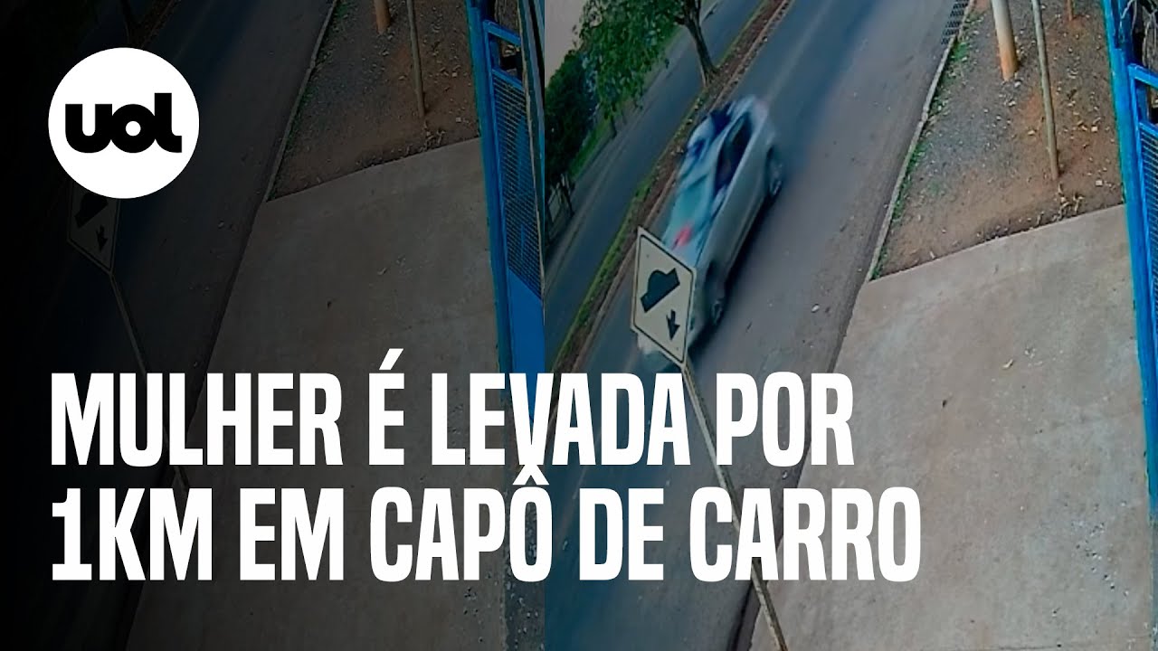 Passageira de moto é levada por 1km em capô de veículo após acidente