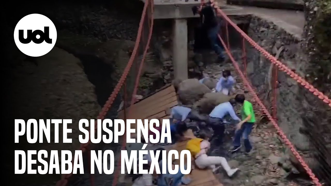 Ponte suspensa desaba no México
