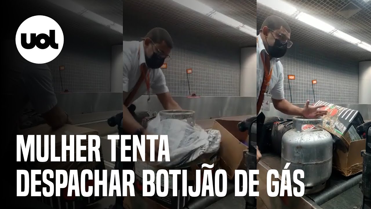 Mulher tenta despachar botijão de gás em avião da Gol no Recife