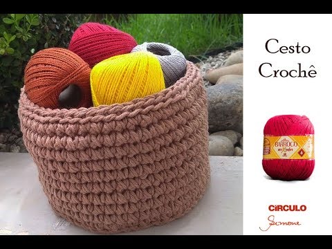 Cesto de Crochê passo a passo - Artesanato - Professora Simone Crochê