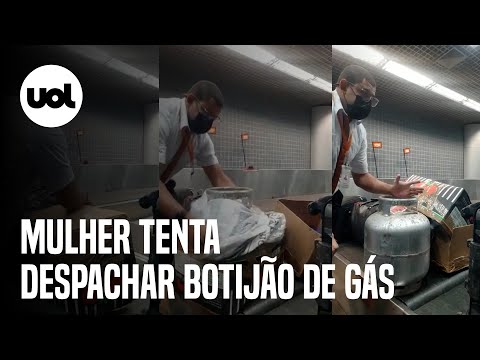 Mulher tenta despachar botijão de gás em avião da Gol no Recife