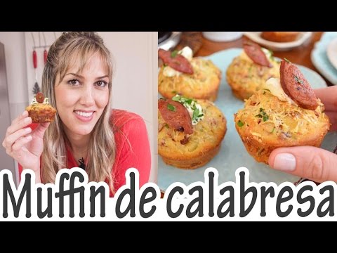 MUFFIN DE CALABRESA E QUEIJO COALHO I Receitas e Temperos