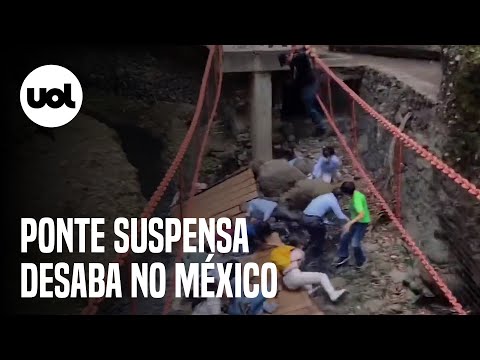 Ponte suspensa desaba no México