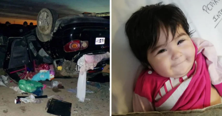Bebê arremessada de carro depois de acidente sobrevive sem qualquer arranhão