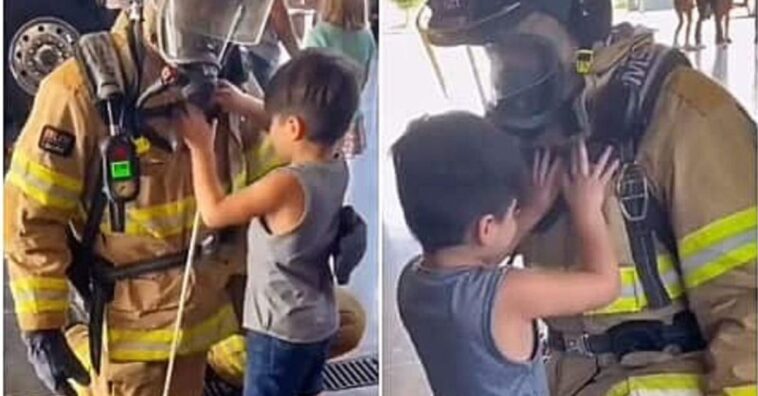 Bombeiro se ajoelhou