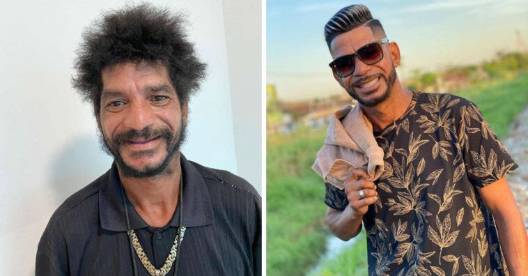 Dentista e barbeiro transformam aparência de homem desempregado