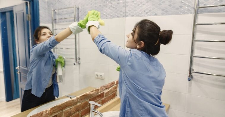 Lavagem de banheiro a seco