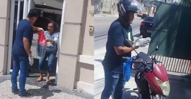 Motoboy faz entregas gratuitas para que idosos não saiam de casa durante pandemia