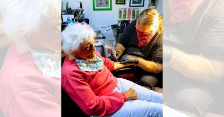 Mulher de 103 anos faz primeira tatuagem e fala sobre o isolamento na pandemia