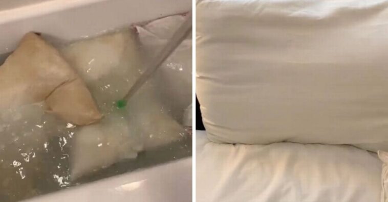 Mulher lava travesseiros do namorado seguidores chocados