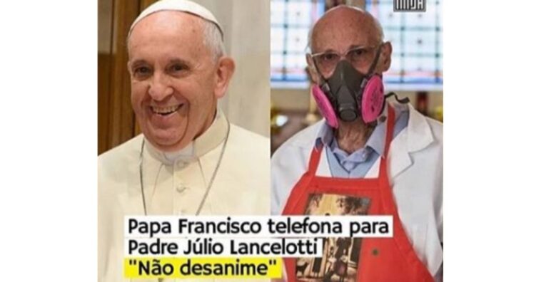 Papa Francisco fala que Padre Júlio Lancellotti é mensageiro de Deus
