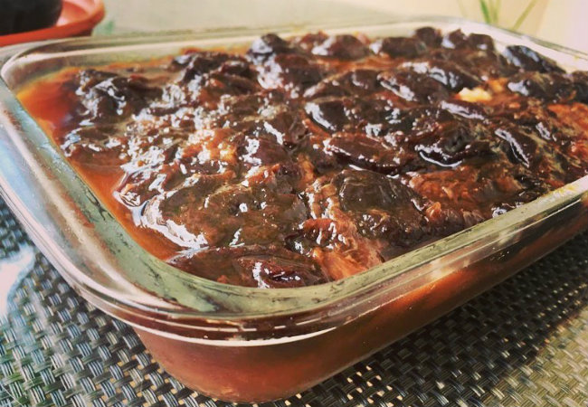 Receita da sobremesa dois cremes com ameixa