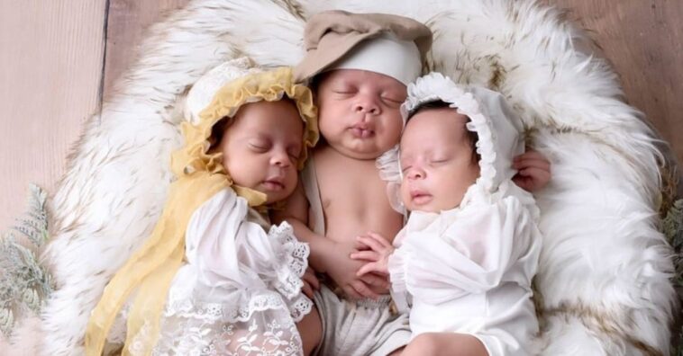 Trigêmeos que perderam a mãe no parto comemoram um mês com lindo ensaio