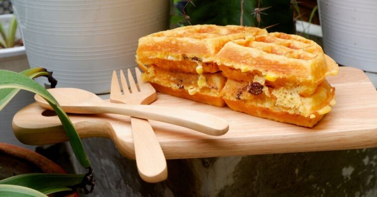 Waffle de pão de queijo