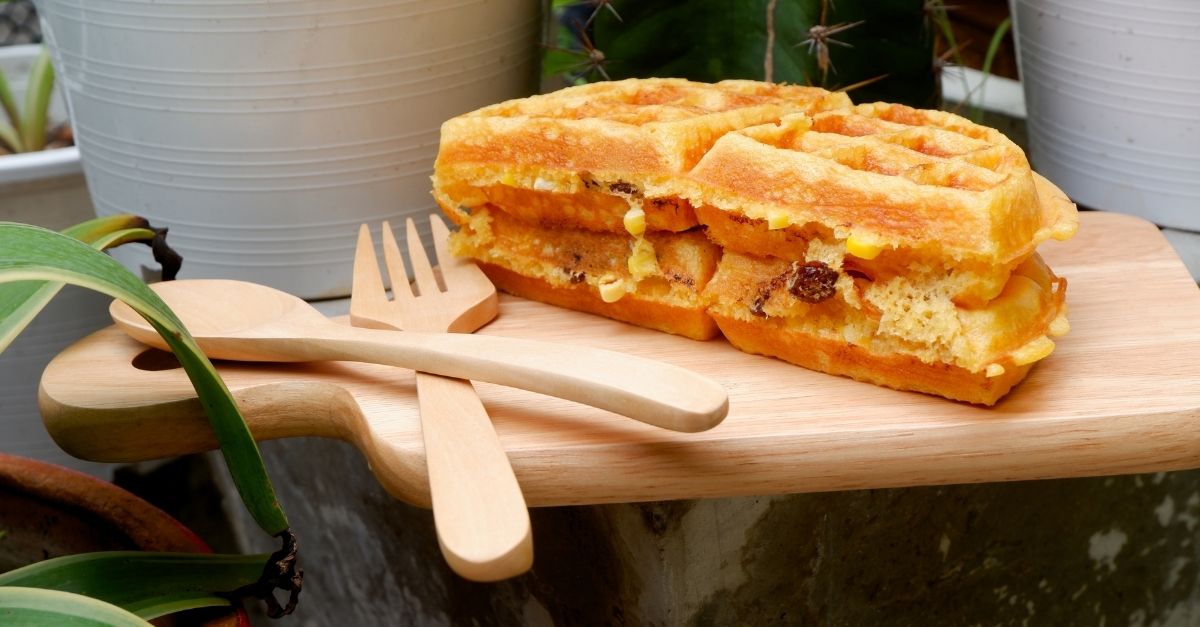 Waffle de pão de queijo