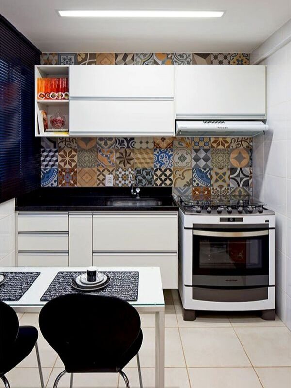 decoração de cozinha pequena adesivo de azulejo