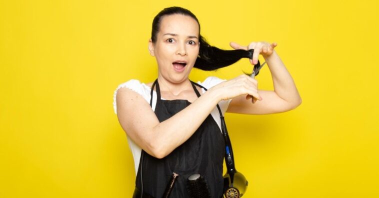 antes e depois de corte de cabelo