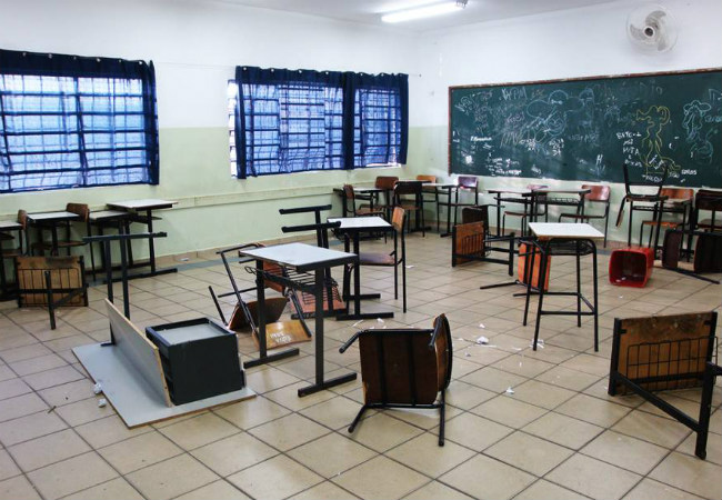 antes e depois escola professor