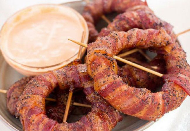 receita de aperitivo cebola com bacon