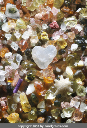 areia da praia no microscópio