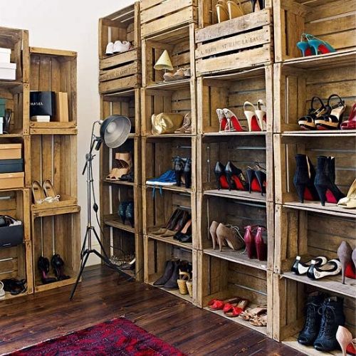 modelo armário de caixote de feira para sapatos