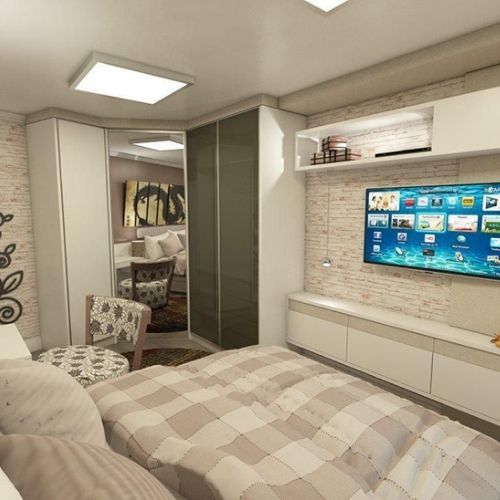 armário de canto para decoração de quarto pequeno