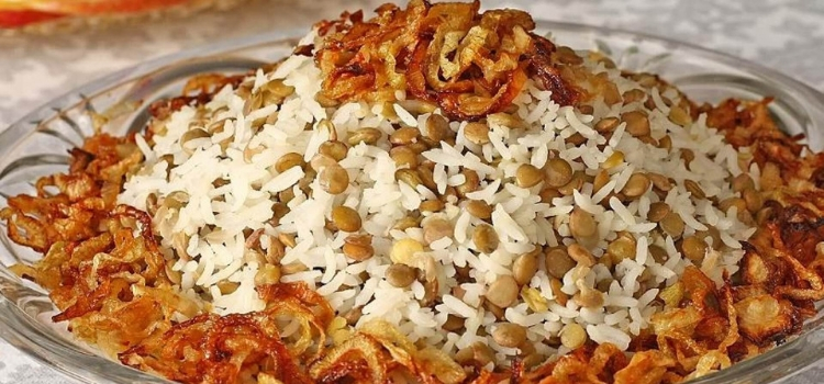 arroz com lentilha e cebola