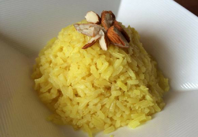 receita de arroz de açafrão com gengibre