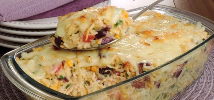 receita de arroz de forno com frango cremoso