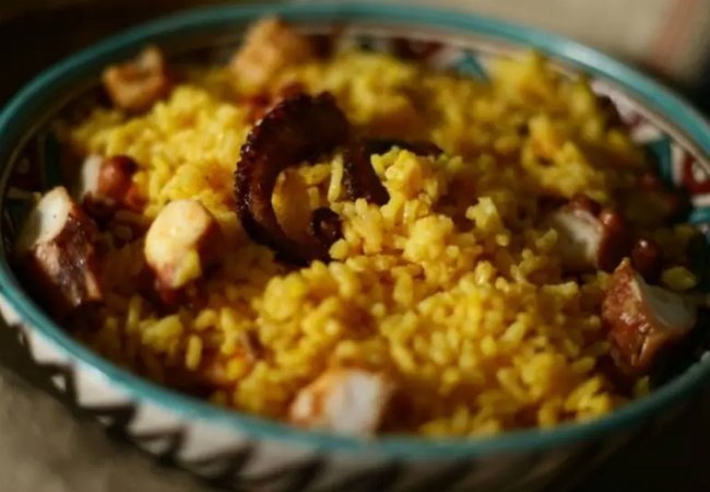 arroz de polvo com açafrão