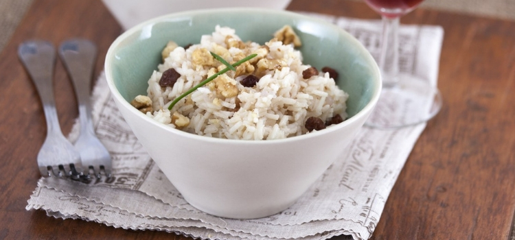 receita de arroz de uva passa