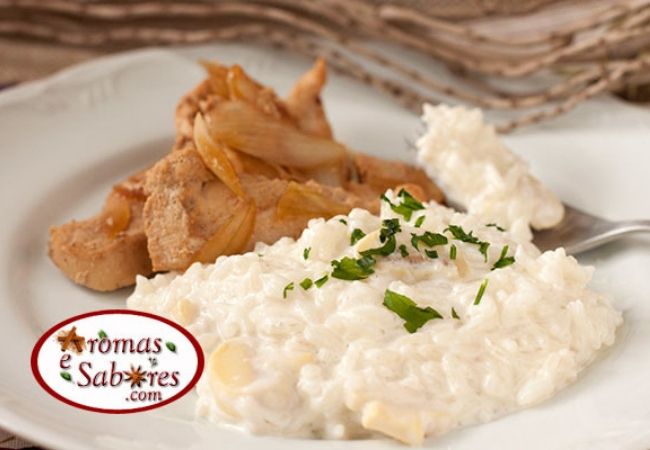 arroz à piamontese com requeijão