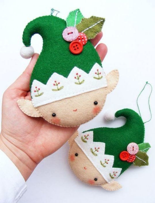fazer artesanato de natal feltro duende