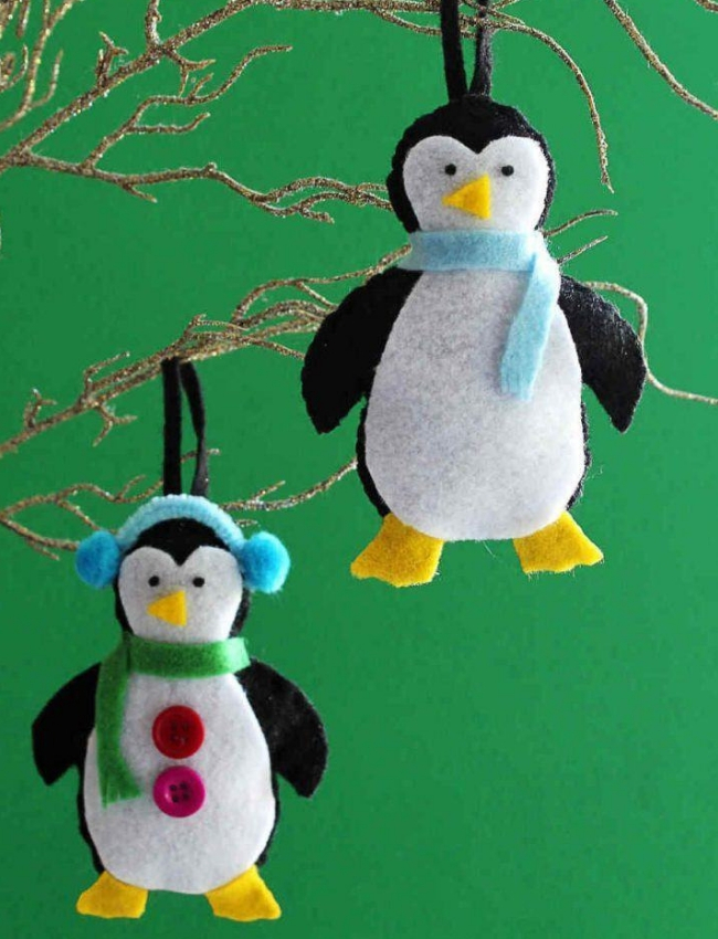 fazer artesanato de natal feltro pinguim