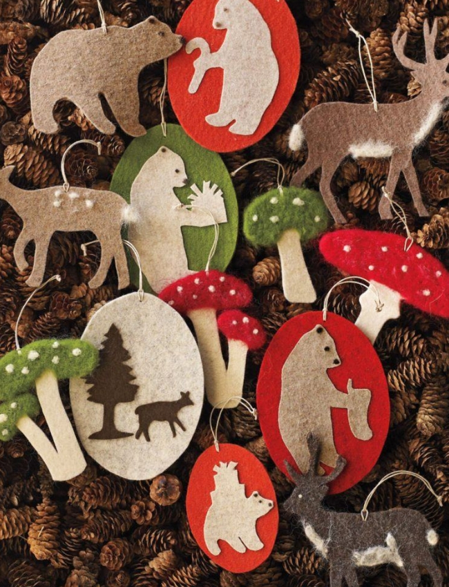 fazer artesanato de natal feltro ursos