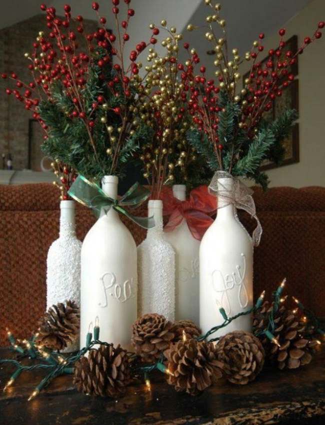 fazer artesanato de natal reciclado garrafa