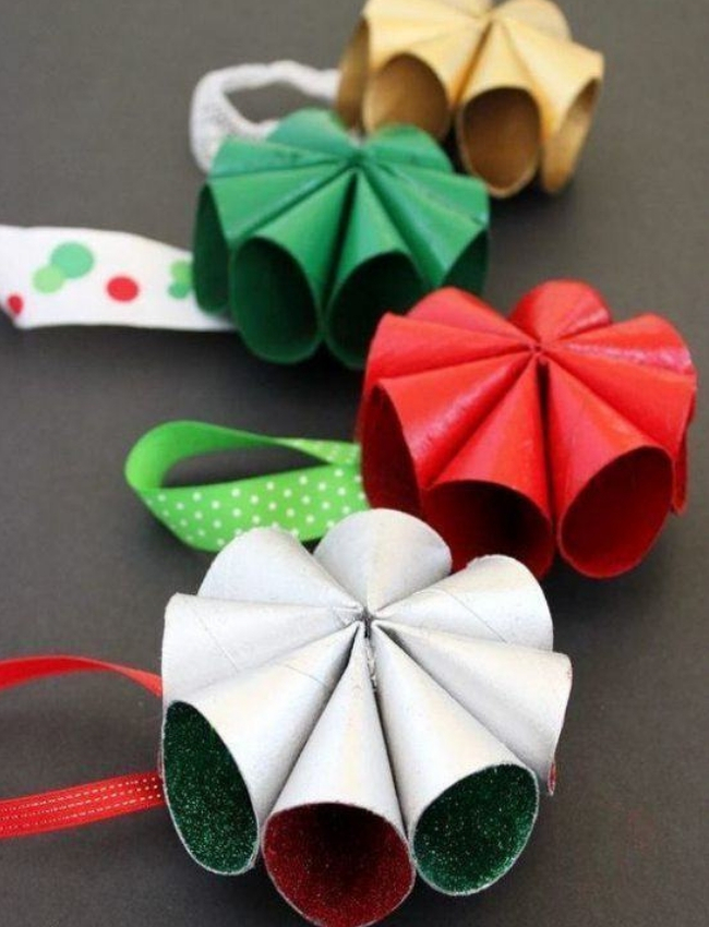 fazer artesanato de natal reciclado rolo