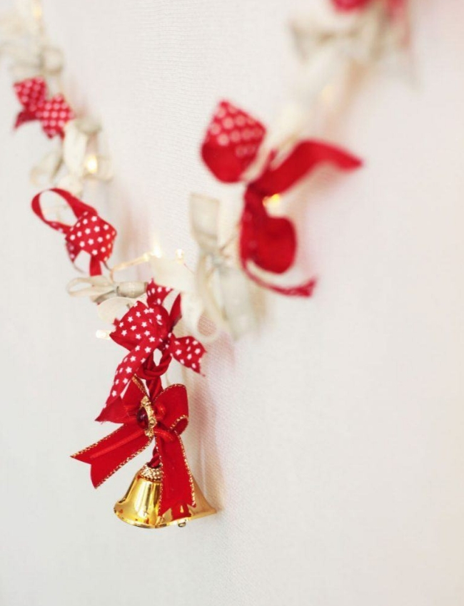 fazer artesanato de natal tecido lacinhos