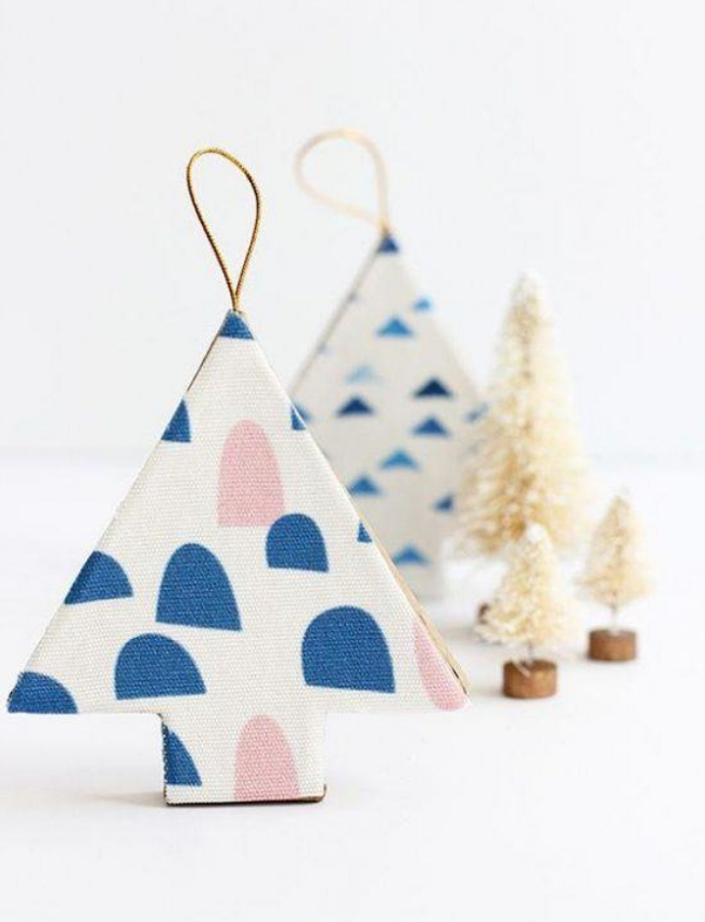 fazer artesanato de natal tecido pinheiro