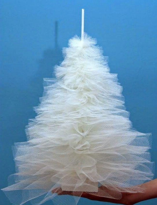 fazer artesanato de natal tecido tule