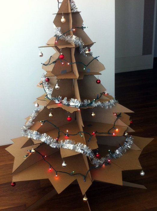 10 Ideias de árvore de Natal de papelão