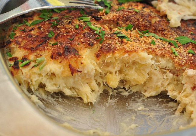 bacalhau com natas e batata-doce