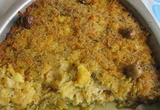 bacalhau com natas e camarão