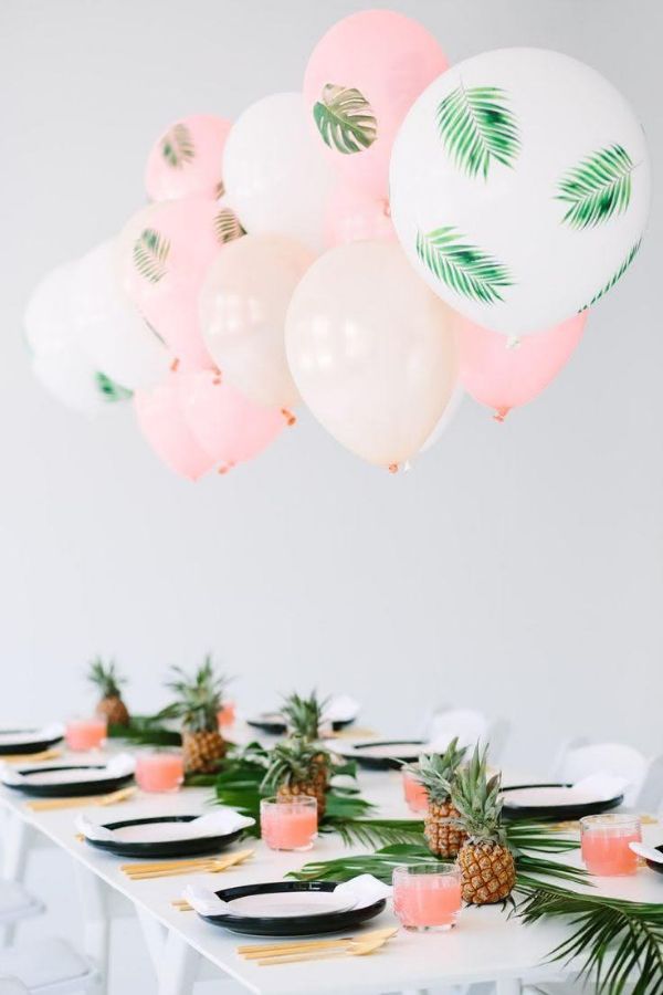 ideia com balões tropicais gás hélio caseiro