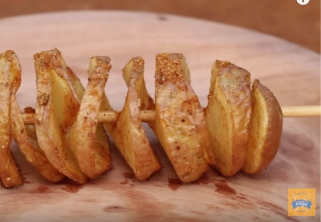 batata espiral frita