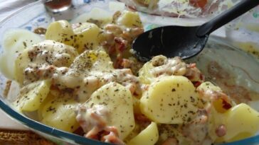 batata gratinada com bacon