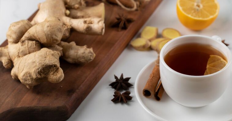 chá detox com gengibre