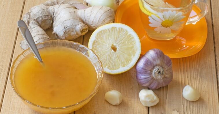 chá de limão com alho