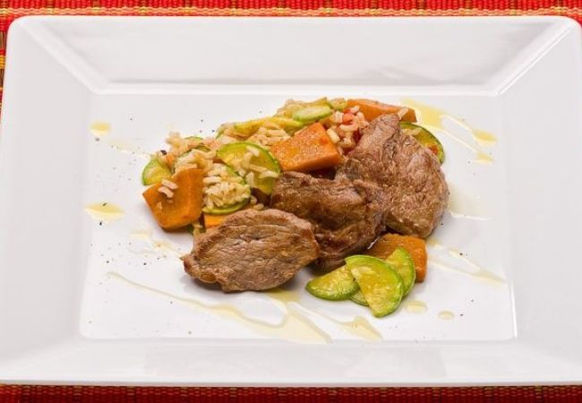 bife de panela com legumes